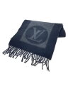 【中古】LOUIS VUITTON◆マフラー/ウール/GRY/無地/メンズ【服飾雑貨他】