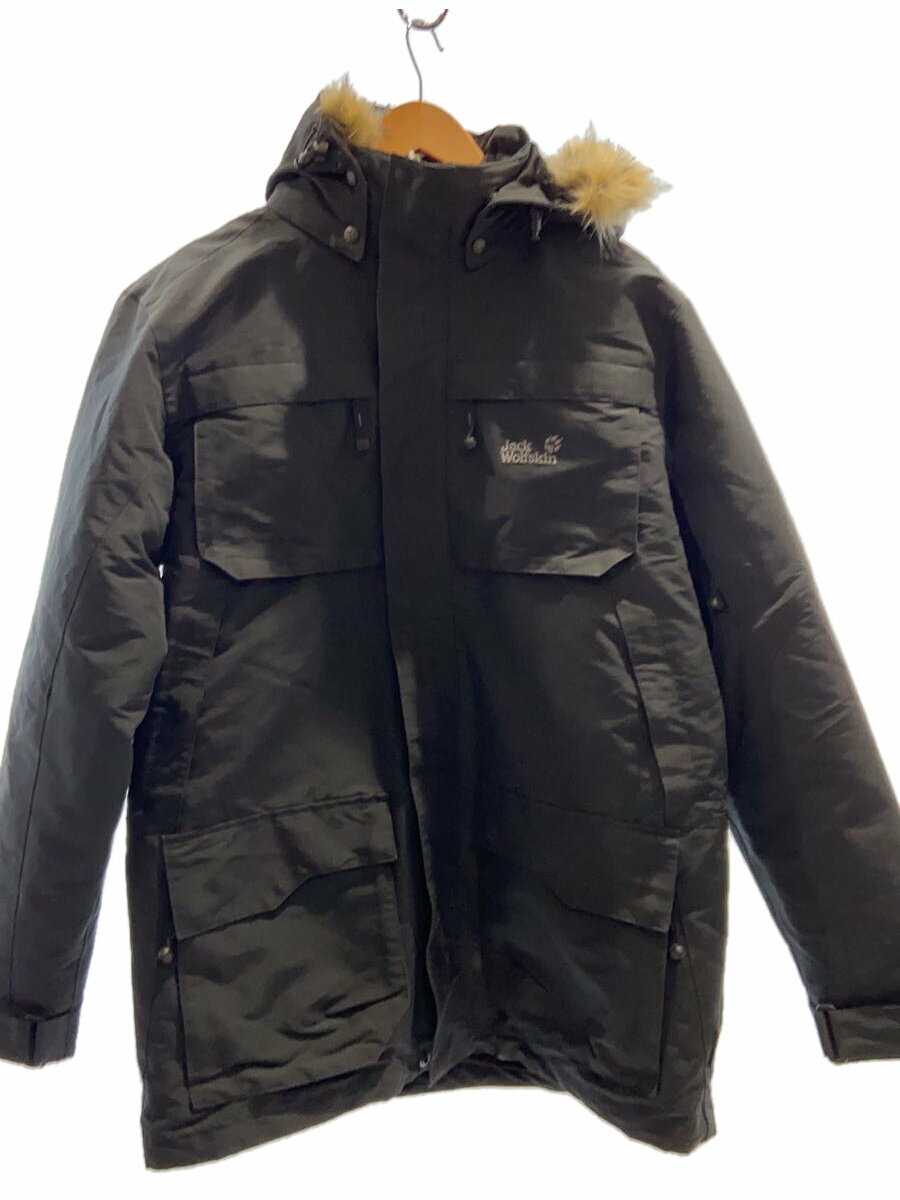 【中古】Jack Wolfskin◆ダウンジャケット/L/ポリエステル/BLK【メンズウェア】