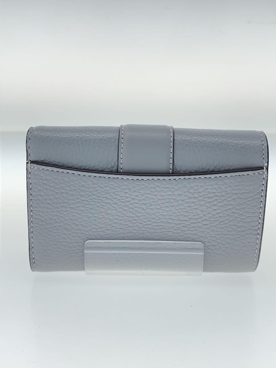 【中古】COACH◆ミディアムグレースウォレット/3つ折り財布/レザー/GRY/レディース/CC059【服飾雑貨他】