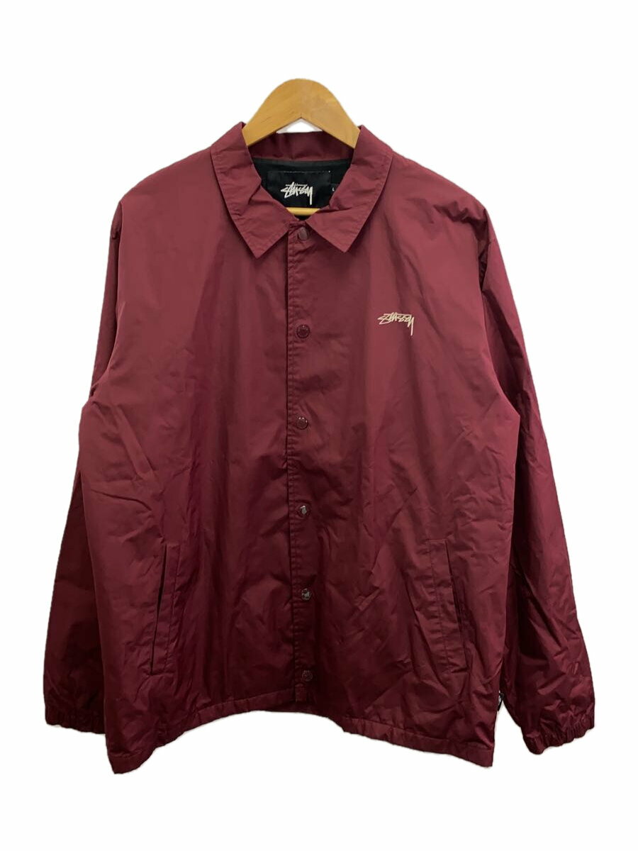 【中古】STUSSY◆ジャケット/L/ポリエステル/BRD/無地/115353//【メンズウェア】