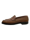 【中古】CROCKETT&JONES◆LINCOLN/ローファー/US6/BRW/レザー/314【シューズ】(4)