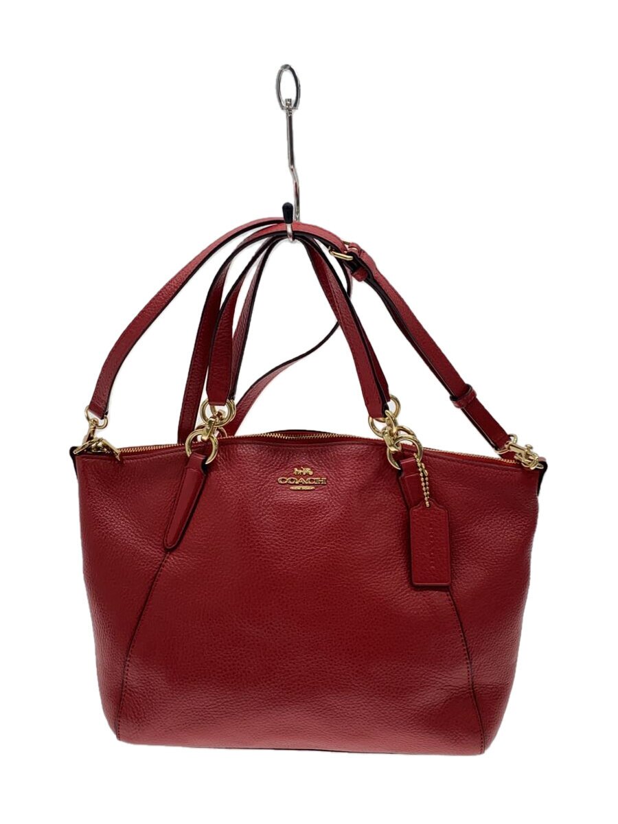 COACH - 【中古】COACH◆2WAYハンドバッグ/レザー/RED/F28993【バッグ】