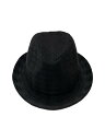 【中古】NEW ERA◆ストローハット/M/アクリル/BLK/無地/メンズ【服飾雑貨他】