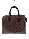 【中古】LOUIS VUITTON◆2)スピーディ25_ダミエ・エベヌ_BRW/PVC/BRW【バッグ】