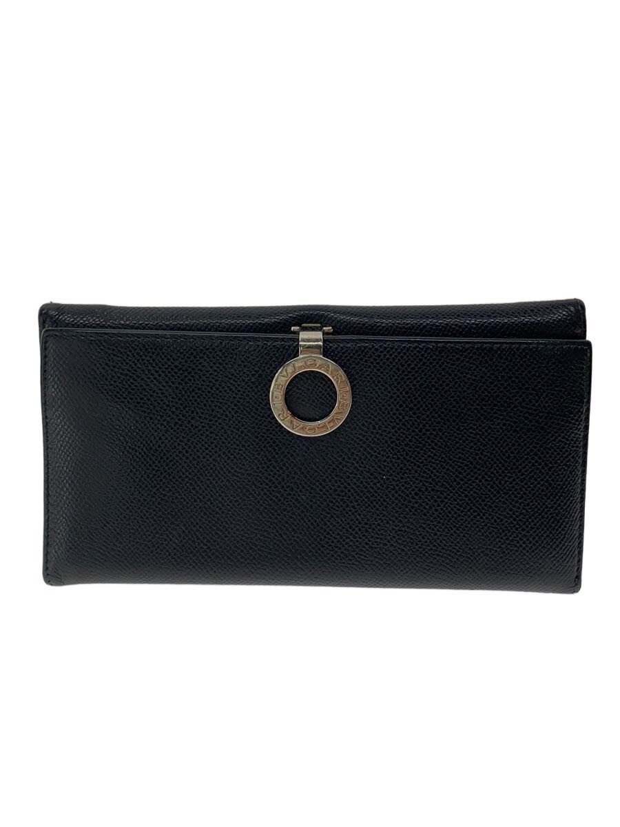 【中古】BVLGARI◆長財布/レザー/BLK/�