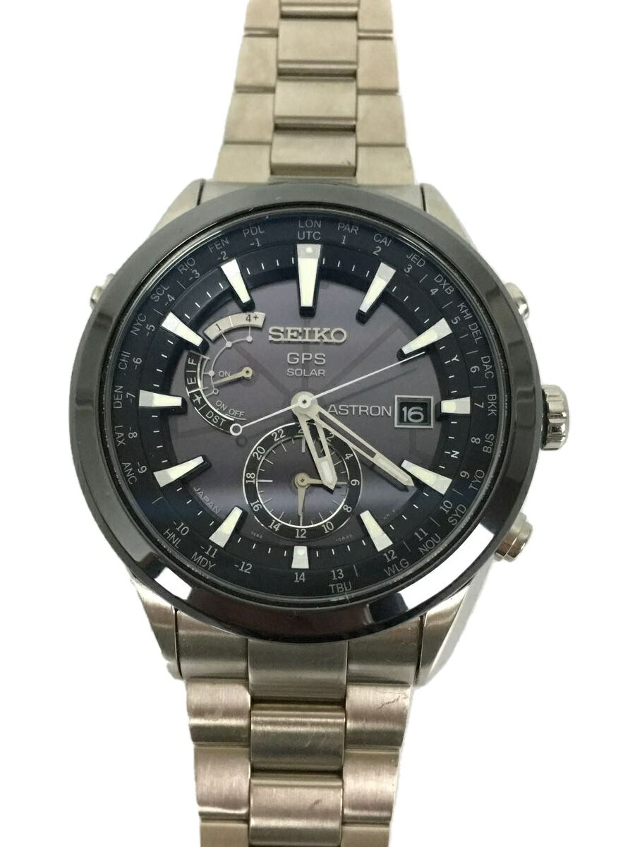 【中古】SEIKO◆ASTRON/GPS/SOLAR/ソーラー腕時計/アナログ/ステンレス/シルバー/7X52-0AA0【服飾雑貨他】