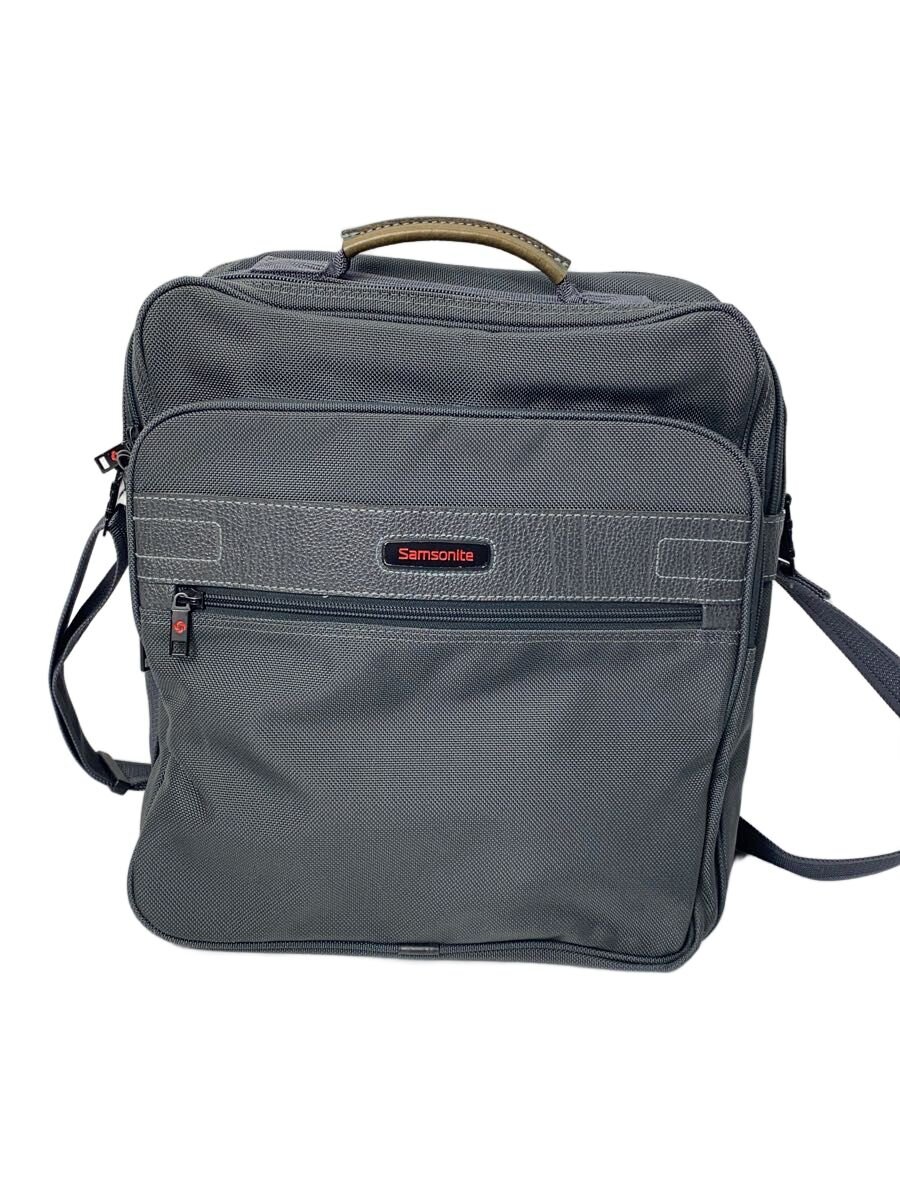 【中古】SAMSONITE◆ショルダーバッグ/ナイロン/GRY【バッグ】
