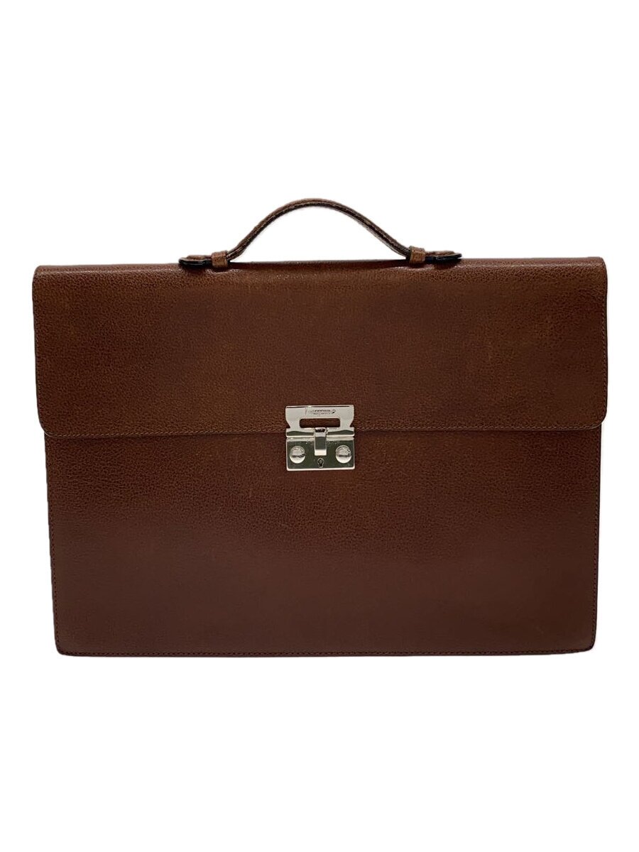 【中古】Salvatore Ferragamo◆ブリーフケース/レザー/BRW【バッグ】
