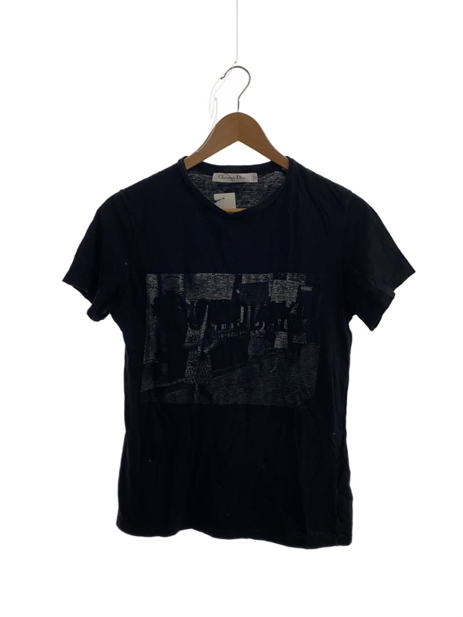 【中古】Christian Dior◆クルーネック/Tシャツ/--/コットン/BLK/プリント/853t03ty428【レディースウェア】