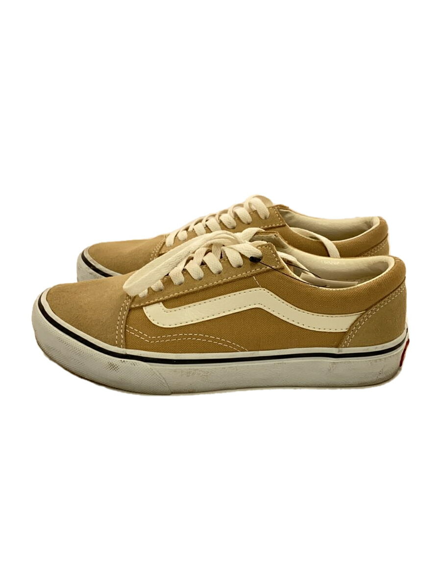 【中古】VANS◆ローカットスニーカー/23.5cm/ベージュ/キャンバス【シューズ】