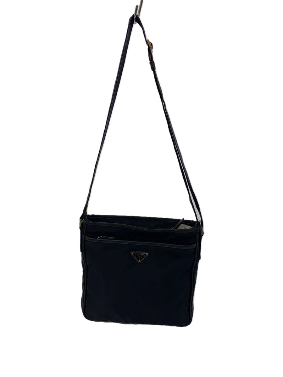 PRADA - 【中古】PRADA◆ショルダーバッグ/ナイロン/NVY/パイピング劣化有/擦れ有【バッグ】