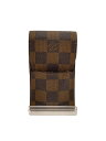 【中古】LOUIS VUITTON◆エテュイ・シガレット_ダミエ・エベヌ_BRW/レザー/BRW/レディース【服飾雑貨他】