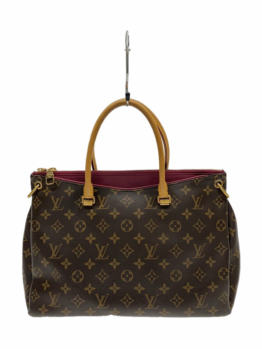 【中古】LOUIS VUITTON◆パラス_モノグラム・キャンバス_BRW_グレープ/PVC/BRW【バッグ】