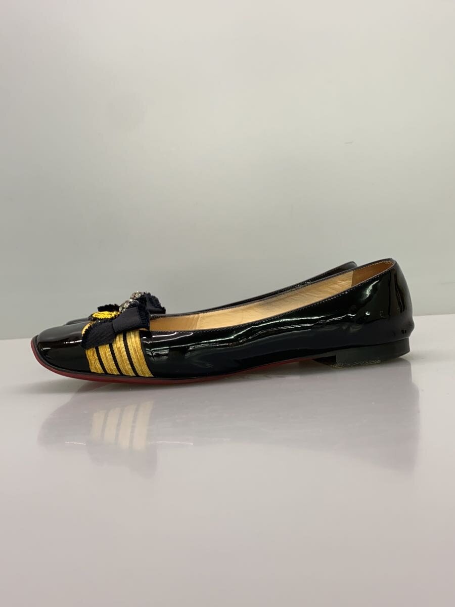 Shoes - 【中古】Christian Louboutin◆リボン/ジルコニア/パンプス/36.5/BLK/エナメル【シューズ】