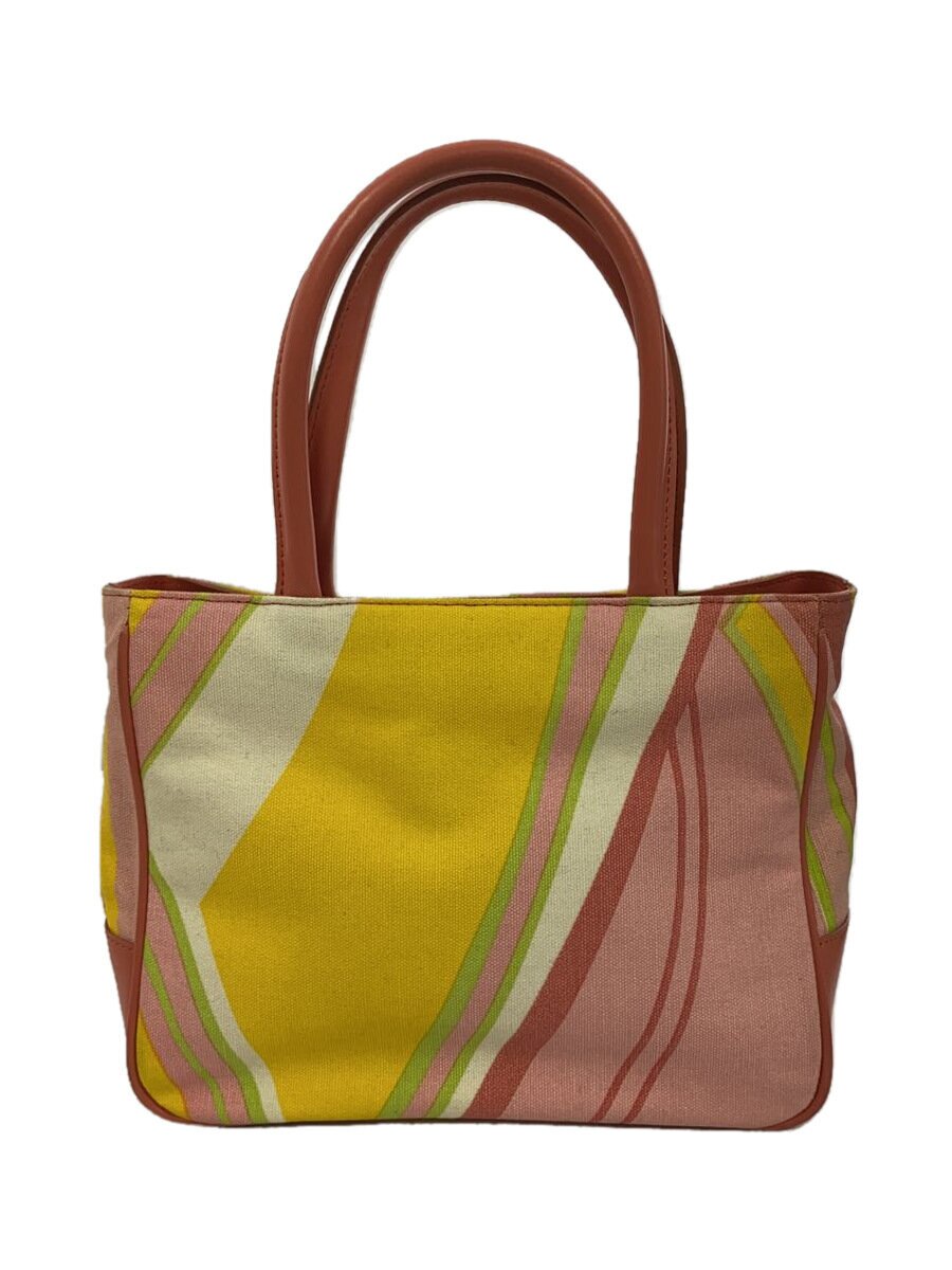 【中古】FURLA◆2WAY/ハンドバッグ/キャンバス/マルチカラー/無地【バッグ】