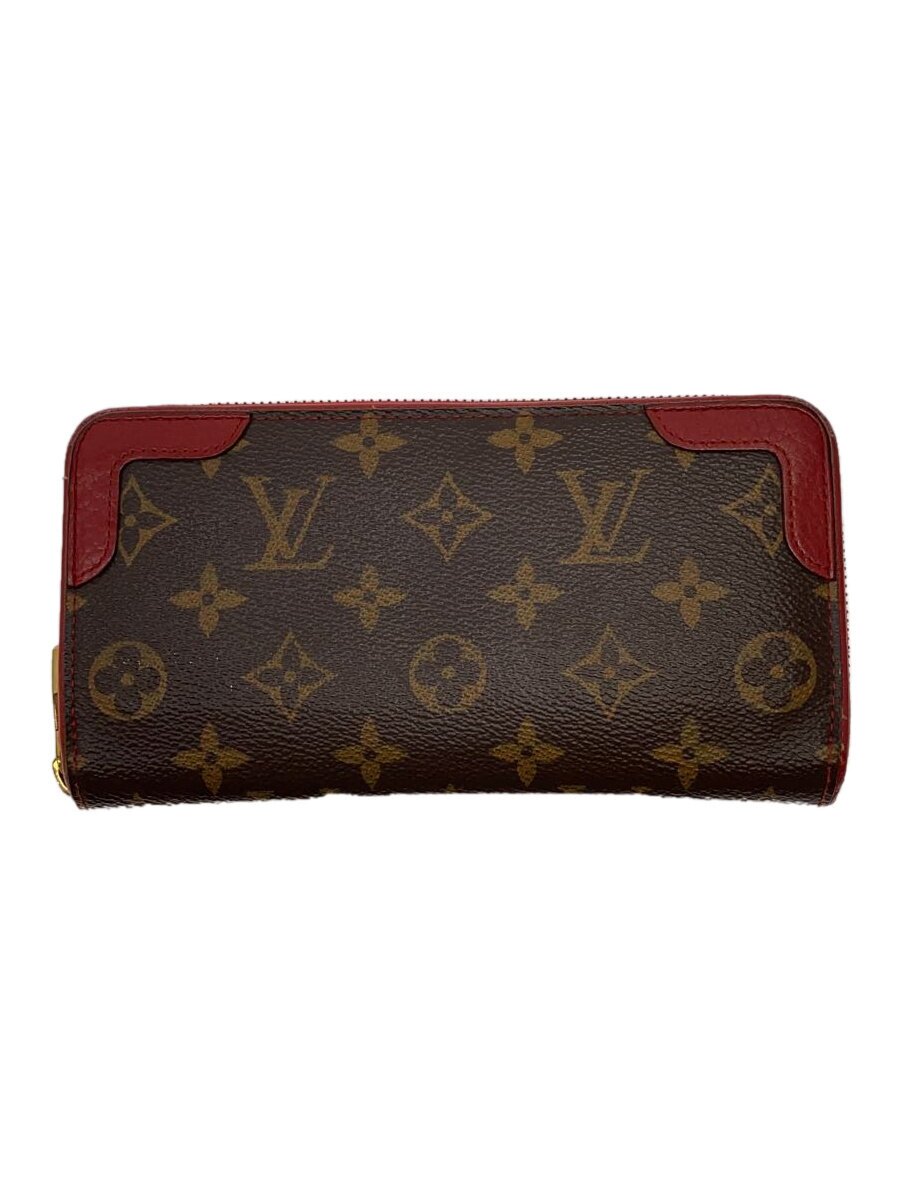 【中古】LOUIS VUITTON◆ジッピー・ウォレット・レティーロ_モノグラム・キャンバス/PVC/BRW/総柄/レディース【服飾雑貨他】