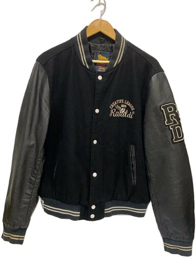 【中古】RIVALDI.&CO/ウールスタジャン/バッファローレザー切替/XXL/ウール/ブラック【メンズウェア】 【中古】RIVALDI.&CO/ウールスタジャン/バッファローレザー切替/XXL/ウール/ブラック【メンズウェア】