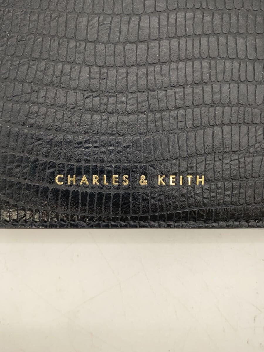 【中古】CHARLES&KEITH◆長財布/レザー/BLK/無地/レディース/チャールズアンドキース【服飾雑貨他】
