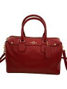 【中古】COACH◆ボストンバッグ_オールレザー/レザー/RED【バッグ】