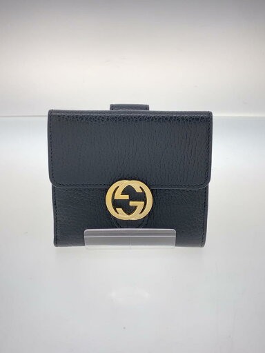 【中古】GUCCI◆2つ折り財布_インターロッキングG_レザー_ブラック/レザー/BLK/レディース【服飾雑貨他】 【中古】GUCCI◆2つ折り財布_インターロッキングG_レザー_ブラック/レザー/BLK/レディース【服飾雑貨他】