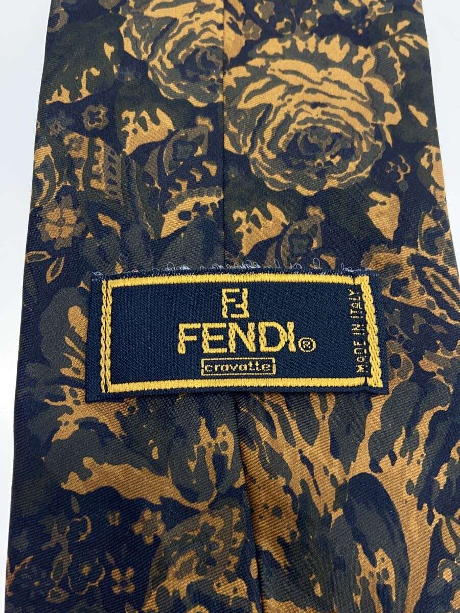 【中古】FENDI◆ネクタイ/シルク/マルチカラー/総柄/メンズ【服飾雑貨他】