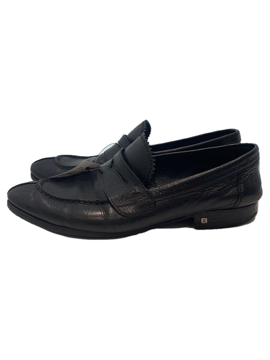 【中古】LOUIS VUITTON◆ローファー/--/BLK【シューズ】