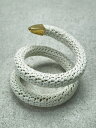 【中古】BOTTEGA VENETA◆バングル/コットン/WHT/レディース/657468 VAHUH9000/CROCHET/スパイラルバングル【服飾雑貨他】