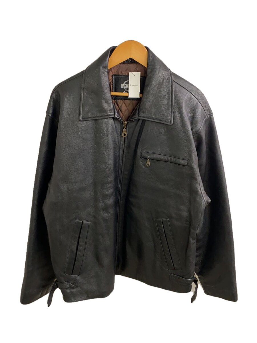 【中古】90s/AMERICAN OUTERWEAR/レザージャケット・ブルゾン/M/レザー/BLK/無地//【メンズウェア】