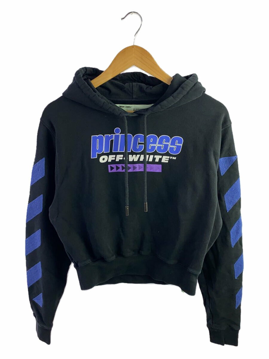 OFF-WHITE◆Princess Diagonals Hoodie/XS/コットン/ブラック/OWBB016S18003120//
