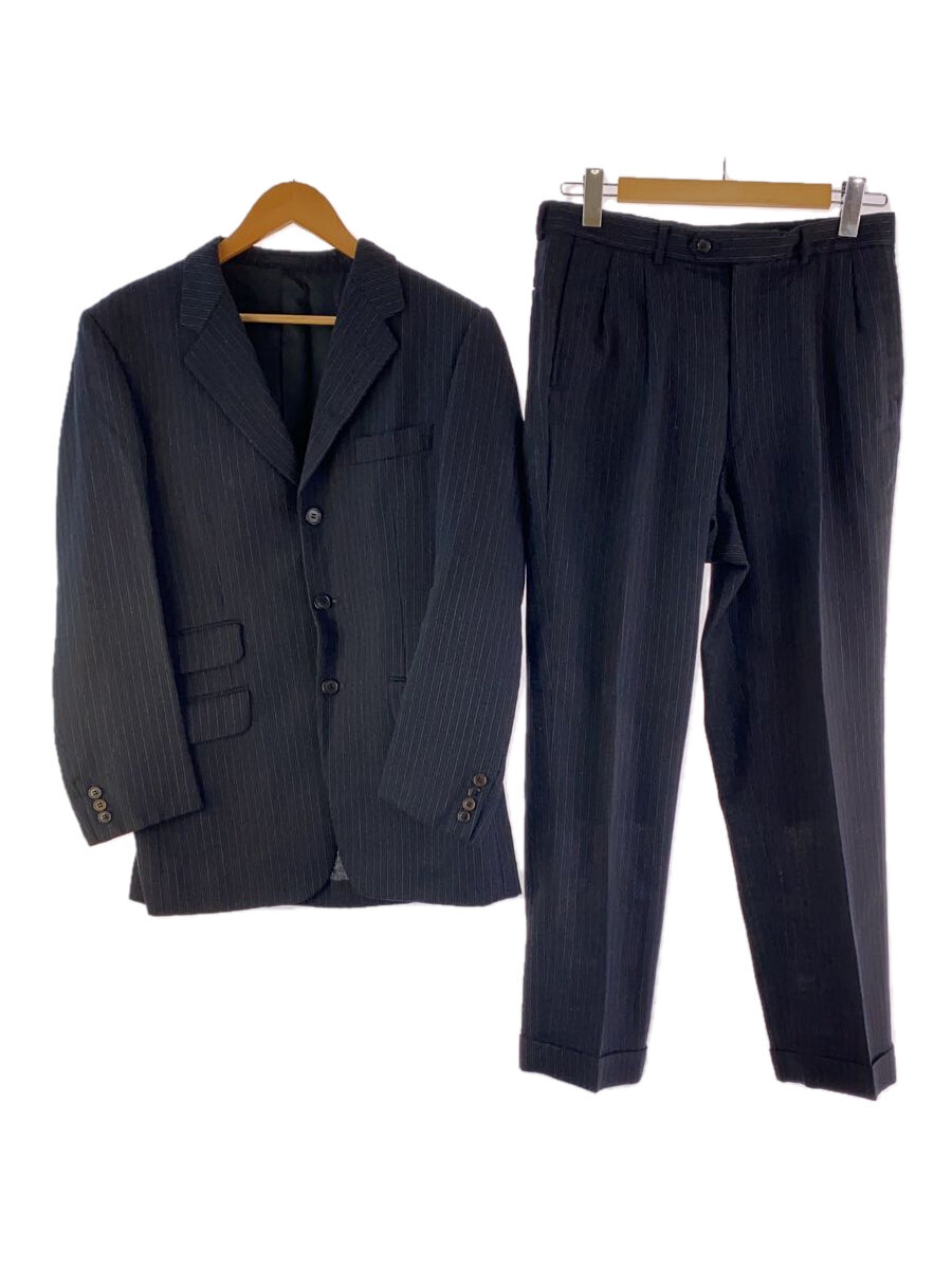 【中古】Paul Smith◆セットアップ/テーラードジャケット&スラックス/L/ウール/ブラック/ストライプ/SU-HK7911【メンズウェア】