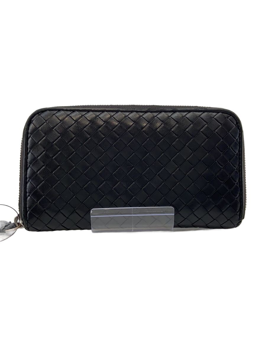 【中古】BOTTEGA VENETA◆長財布/レザー/BLK/メンズ【服飾雑貨他】