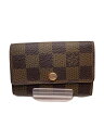 【中古】LOUIS VUITTON◆ミュルティクレ6_ダミエ・エベヌ_BRW/レザー/BRW/総柄/メンズ/変色有/箱無し【服飾雑貨他】(4)