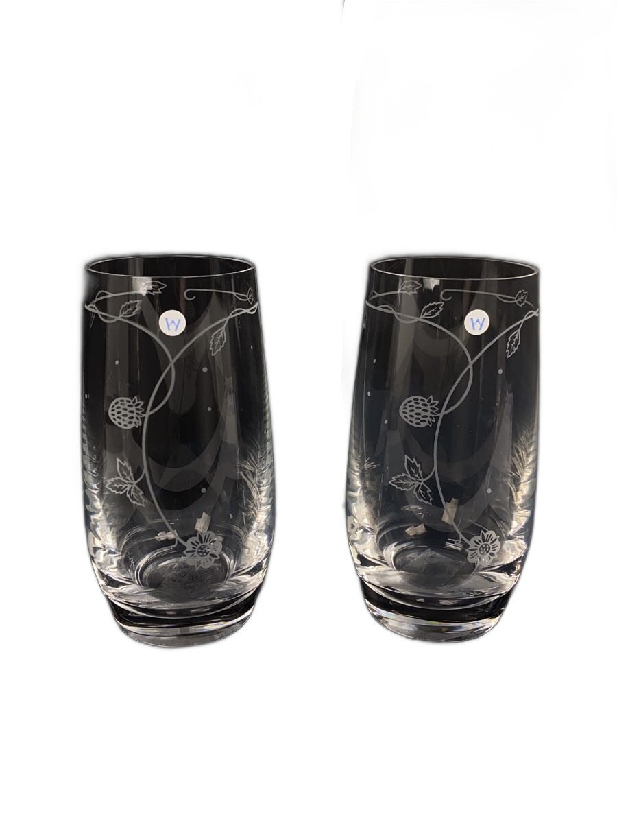 【中古】WEDGWOOD◆タンブラー/ワイルドストロベリー/2点セット/クリア/ペア【キッチン用品】
