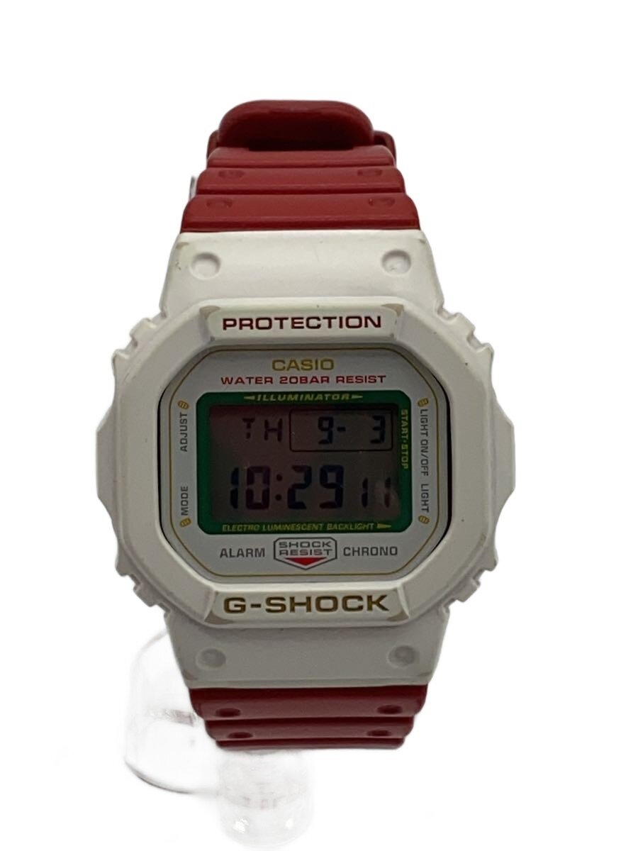 【中古】CASIO◆腕時計/デジタル/WHT/RED/DW-5600TMN-7JR/? NULL ?【服飾雑貨他】