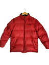 【中古】Timberland◆90s/ダウンジャケット/M/ナイロン/RED/無地【メンズウェア】