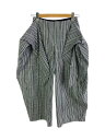 【中古】DRAWER◆ボトム/36/コットン/GRY/ギンガムCK/6514-236-0738/シアサッカーリボンパンツ//【レディースウェア】