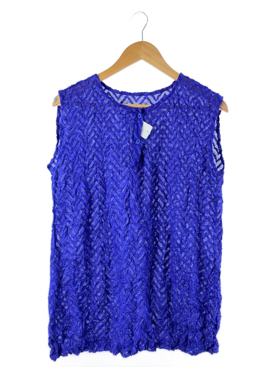 Rakuten - 【中古】me ISSEY MIYAKE◆ノースリーブブラウス/ポリエステル/BLU/MI64FK242【レディースウェア】