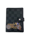 【中古】LOUIS VUITTON◆アジェンダPM_ダミエ・グラフィット_BLK/レザー/BLK/メンズ【服飾雑貨他】