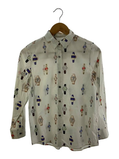 【中古】Paul Smith◆長袖シャツ/38/コットン/WHT/総柄/6186795【レディースウェア】 【中古】Paul Smith◆長袖シャツ/38/コットン/WHT/総柄/6186795【レディースウェア】