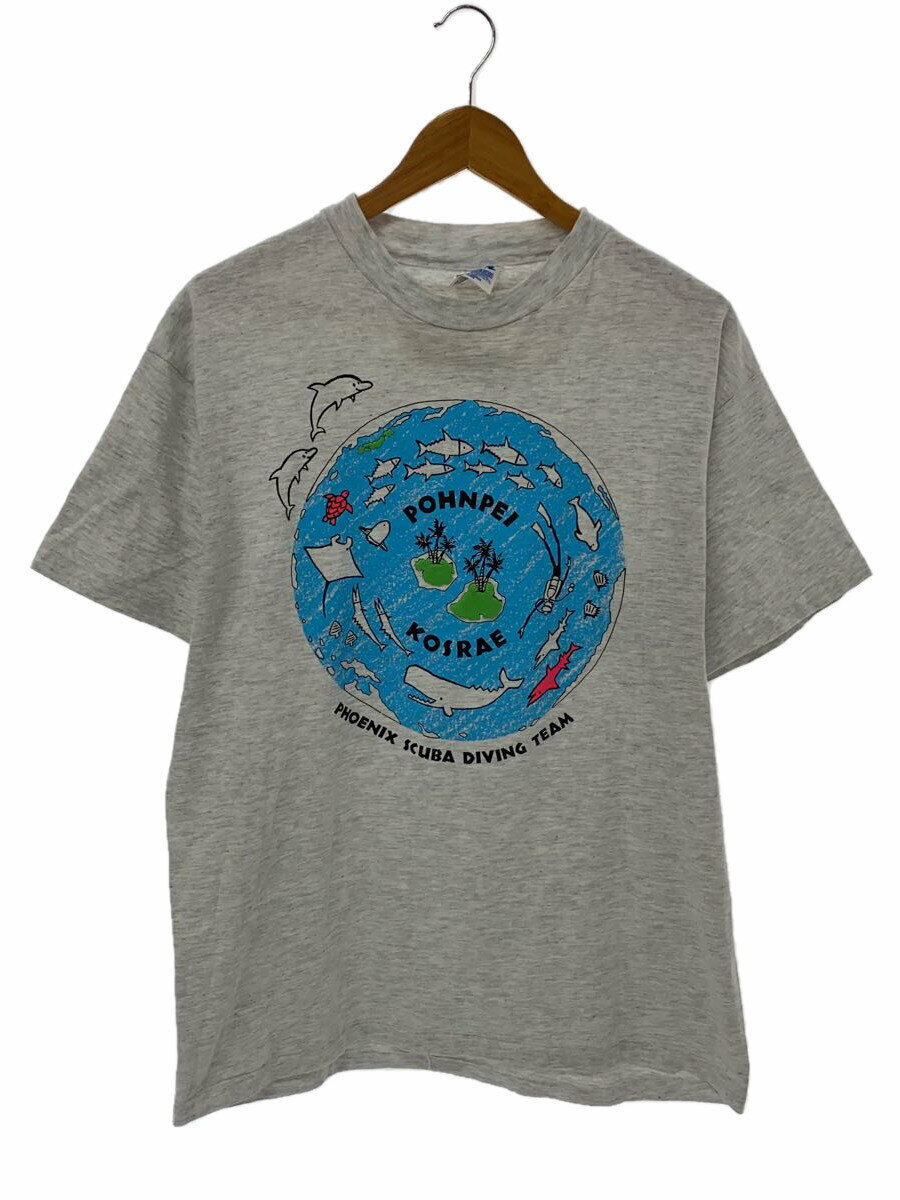 【中古】Hanes◆Tシャツ/L/コットン/GRY【メンズウェア】