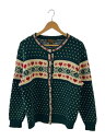 【中古】EDDIE BAUER◆80s/黒タグ/チロリアン/カーディガン(厚手)/L/ウール/GRN/総柄【メンズウェア】(4)