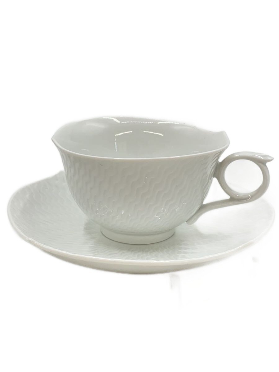 【中古】Meissen◆002083 Meissen マイセン/カップ&ソーサー/ホワイト/波の戯れ【キッチン用品】