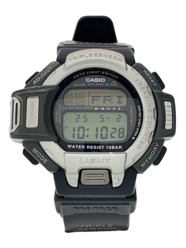 【中古】CASIO◆腕時計/アナログ/ラバー/GRY/BLK/PRT-60【服飾雑貨他】 【中古】CASIO◆腕時計/アナログ/ラバー/GRY/BLK/PRT-60【服飾雑貨他】