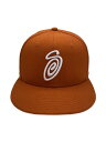 【中古】STUSSY◆キャップ/7 5/8/ポリエステル/ORN/無地/メンズ/22F1311008【服飾雑貨他】
