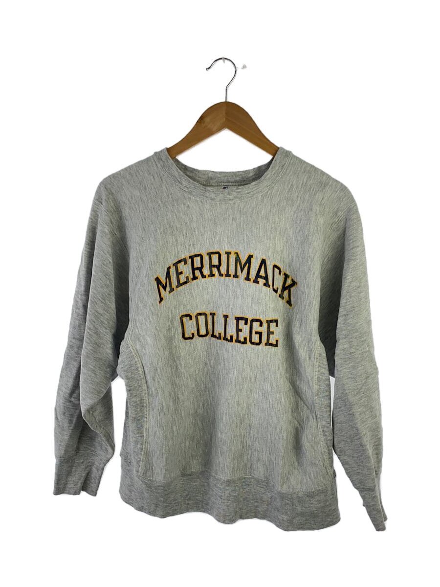 Champion◆トリコタグ/MERRIMACK COLLEGE/スウェット/M/コットン/GRY/プリント