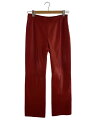 【中古】LOEWE◆ボトム/36/羊革/RED/無地【レディースウェア】