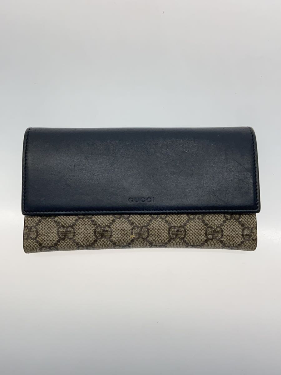 【中古】GUCCI◆長サイフ_GGスプリーム/キャンバス/BEG/レディース/スレ/キズ有/使用感有///【服飾雑貨他】
