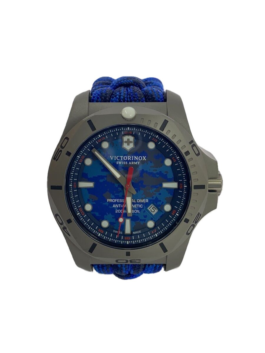 【中古】VICTORINOX◆クォーツ腕時計/アナログ/ブルー/ブラック【服飾雑貨他】