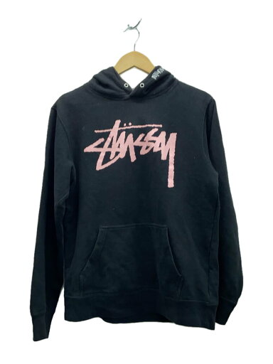 【中古】STUSSY◆ピンクロゴ/パーカー/M/コットン/BLK【メンズウェア】 【中古】STUSSY◆ピンクロゴ/パーカー/M/コットン/BLK【メンズウェア】