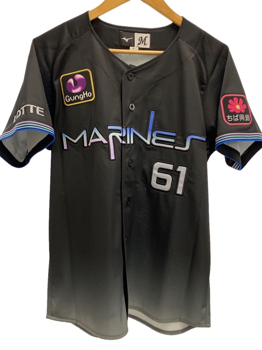 【中古】MIZUNO◆千葉ロッテマリーンズ/レプリカユニフォーム/M/BLK/#61/山本大斗//...